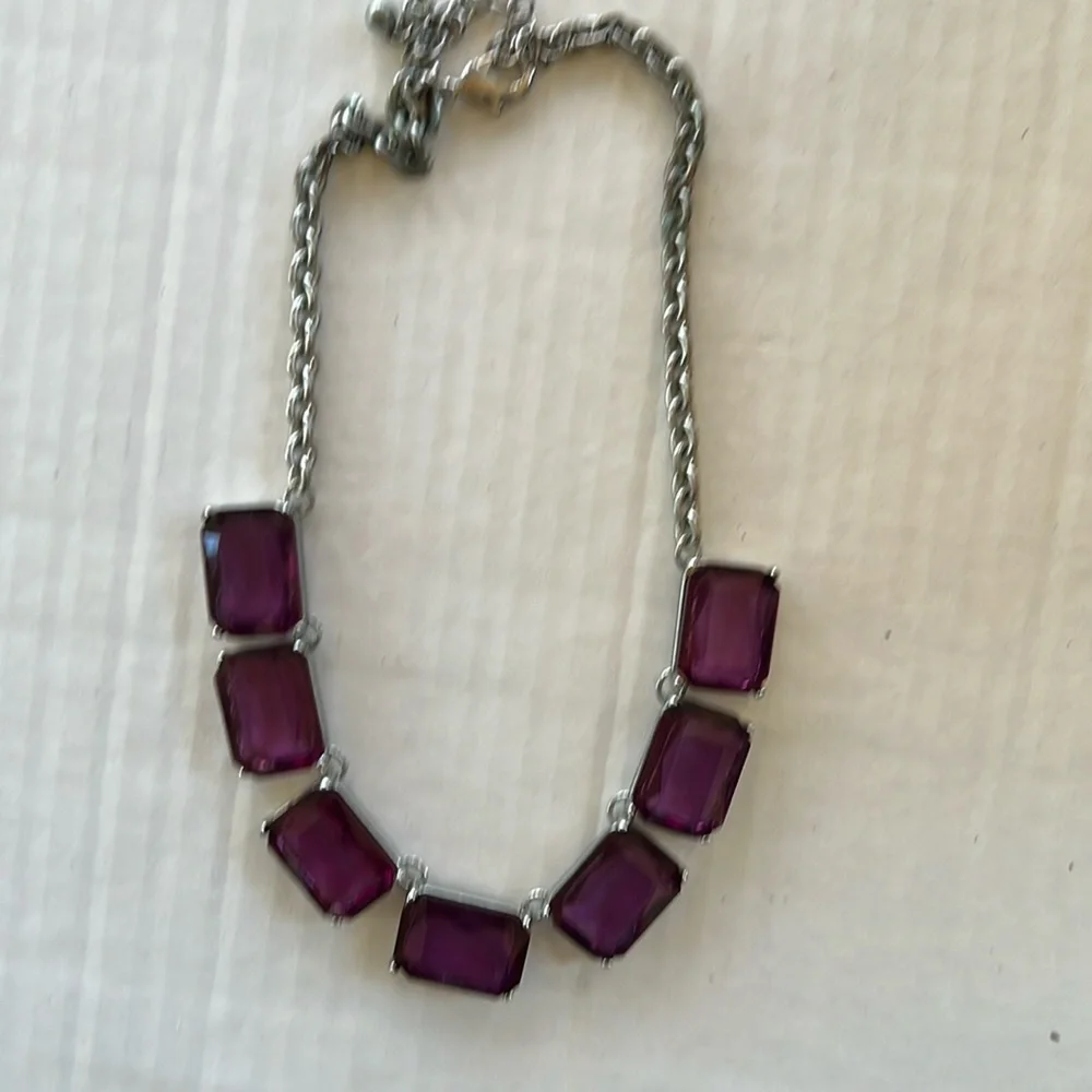 Chicos Purple and Silver Necklace.  16” extendable to 20”